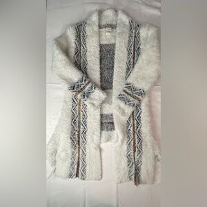 Elegant White Patterned Women's Cardigan